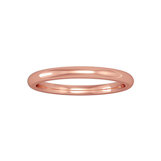 18ct Rose Gold  Comfort Court Band Wedding Ring 2mm - RNR02310009
