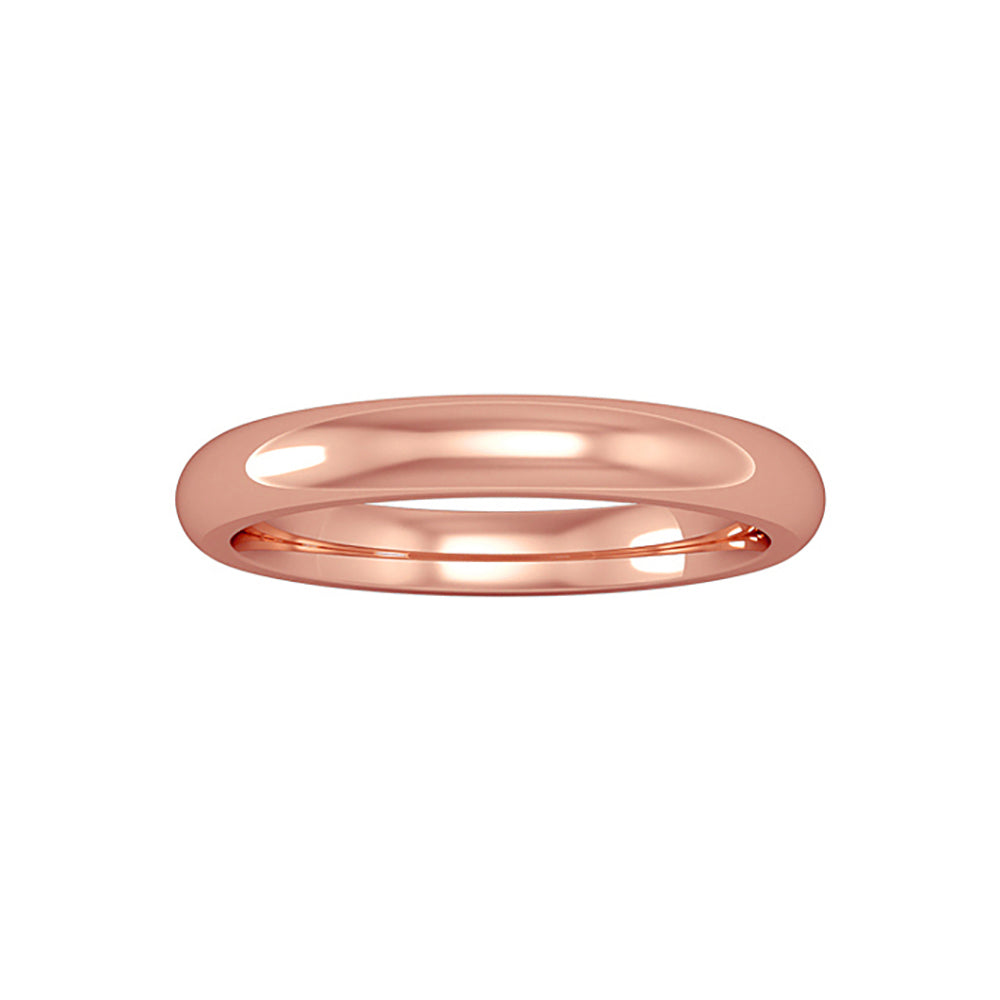 18ct Rose Gold  Comfort Court Band Wedding Ring 3mm - RNR02330009