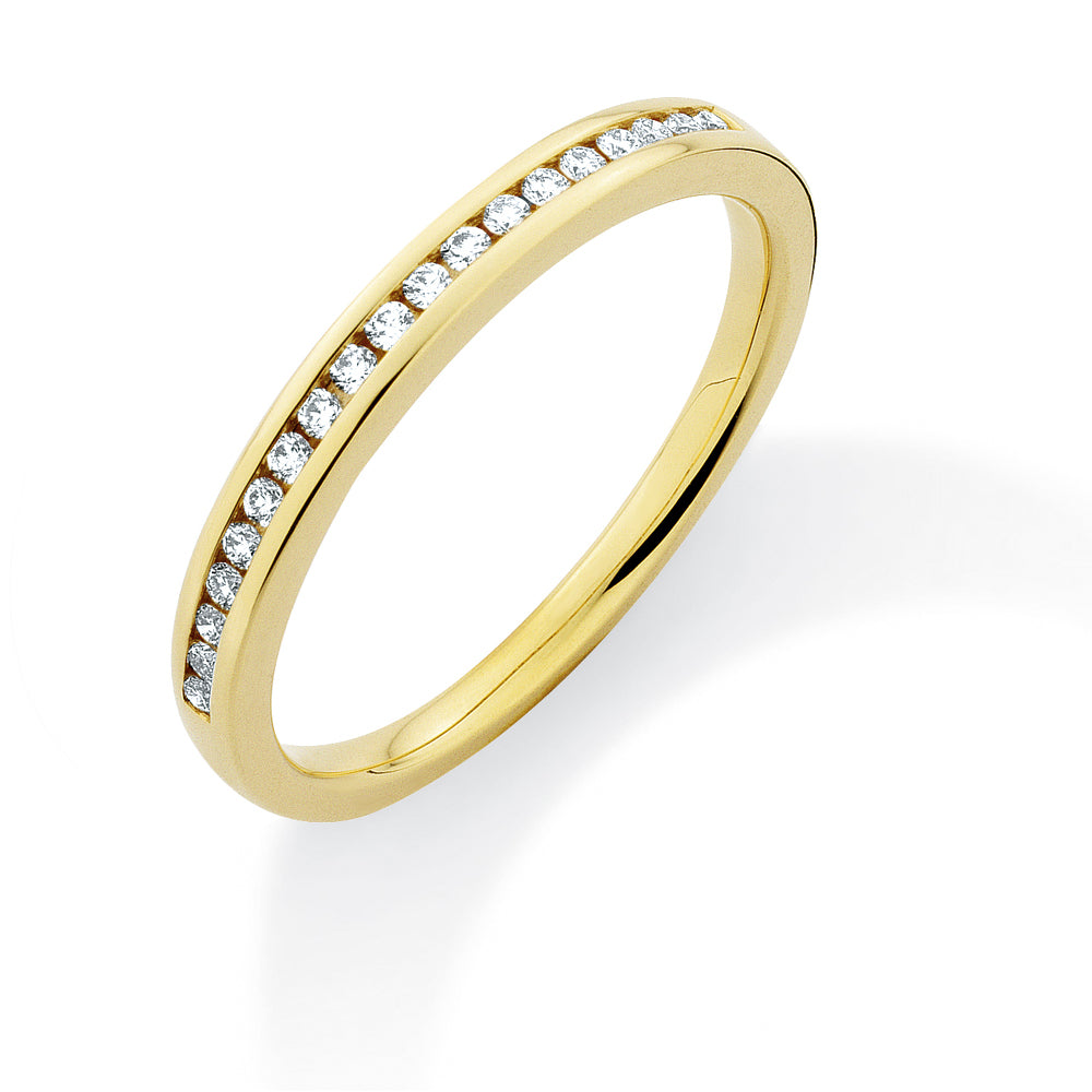 18ct Gold  Diamond 0.15ct Eternity Wedding Band Ring 2.4mm - RBNR02605