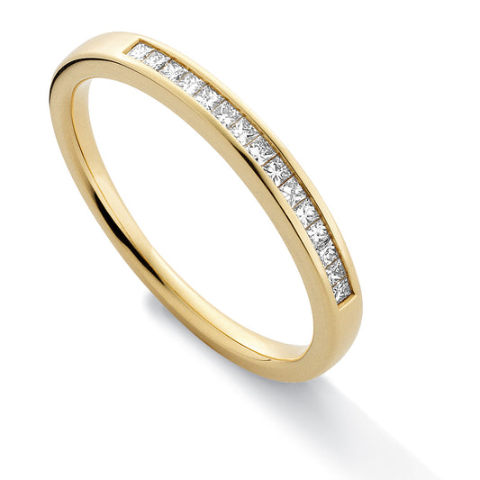 18ct Gold  Diamond 0.15ct Princess Eternity Wedding Ring - 2.4mm - RBNR02610