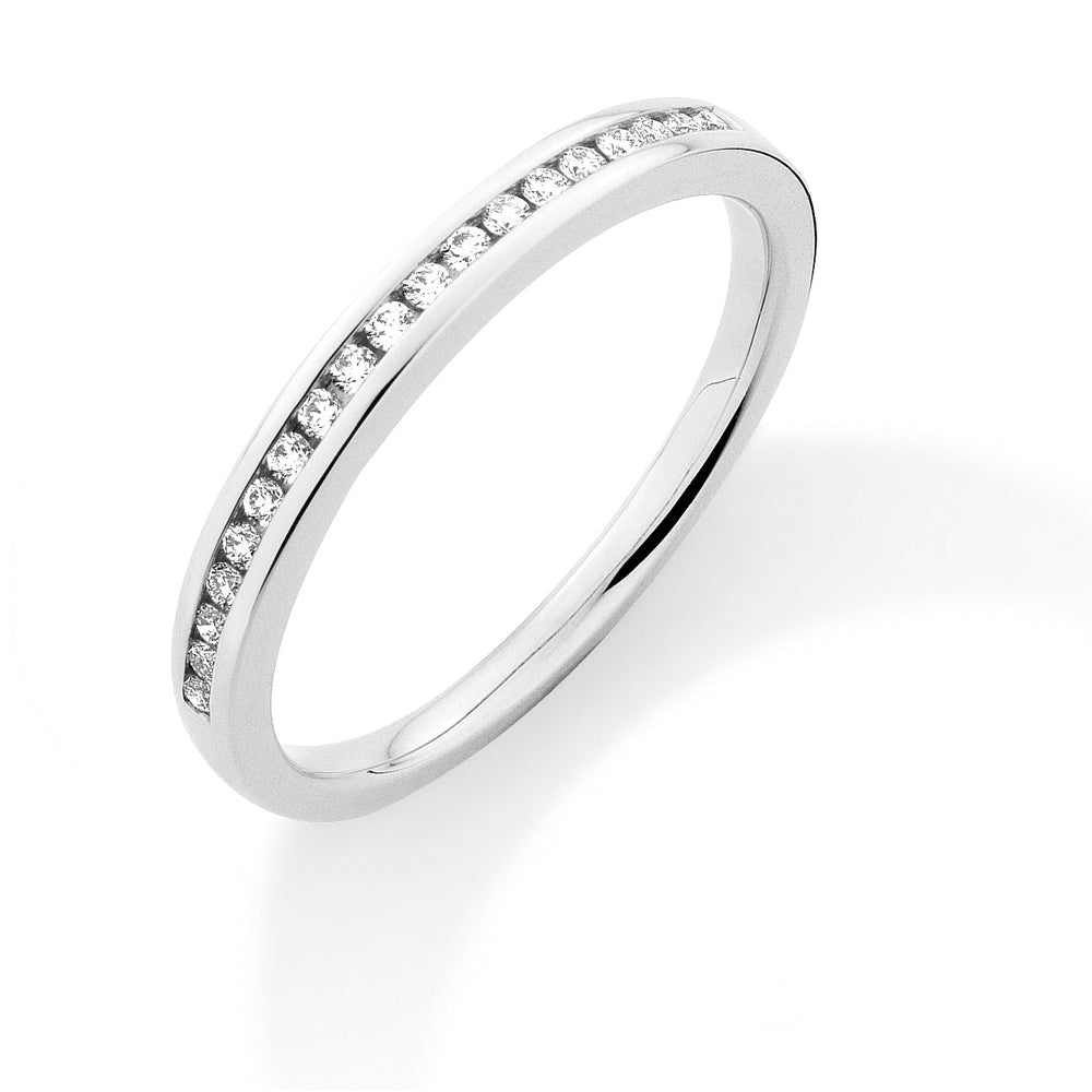 18ct White Gold  Diamond 0.15ct Eternity Wedding Band Ring - 2.4mm - RBNR02705
