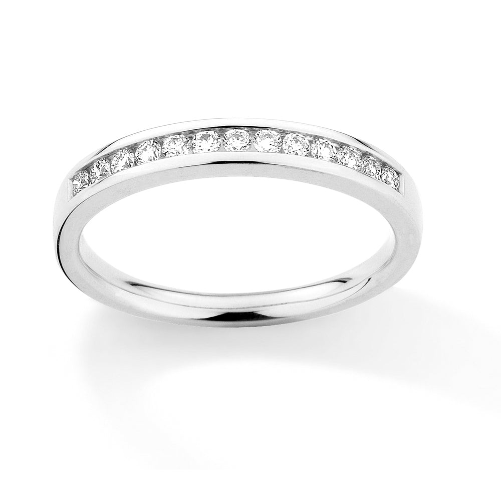 18ct White Gold  Diamond 0.25ct Eternity Wedding Band Ring - 3mm - RBNR02706