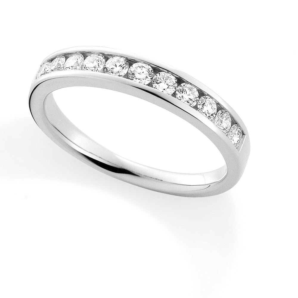 18ct White Gold  Diamond 0.50ct Eternity Wedding Band Ring - 3.4mm - RBNR02707