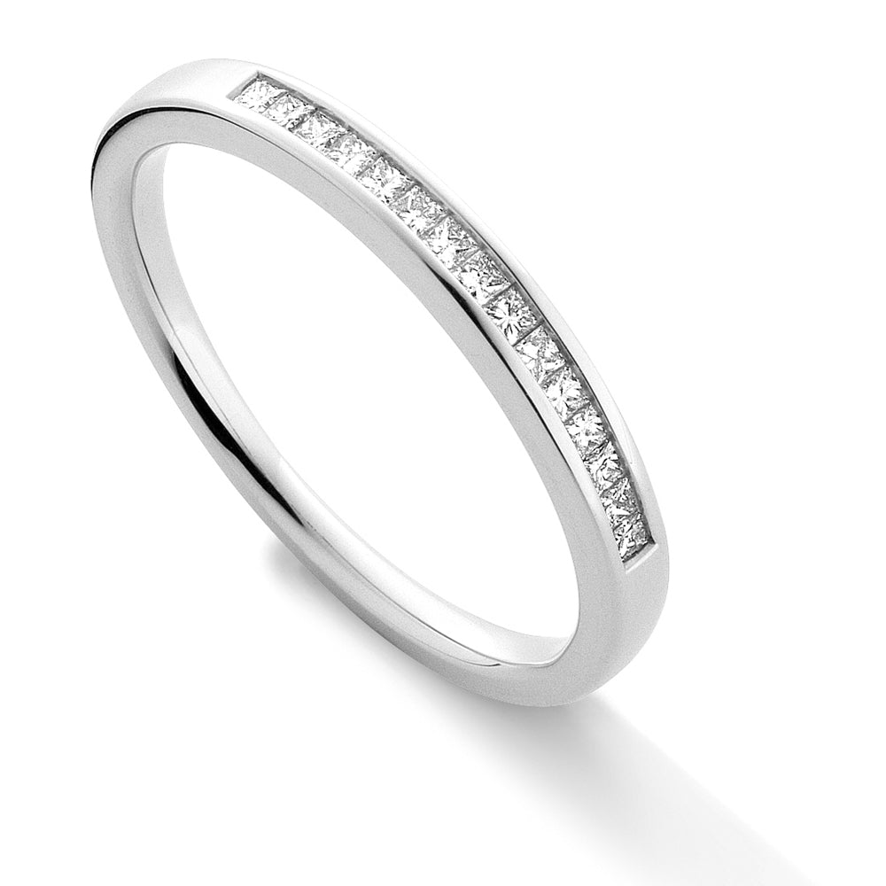 18ct White Gold  Diamond 15pt Princess Eternity Wedding Ring 2.4mm - RBNR02710