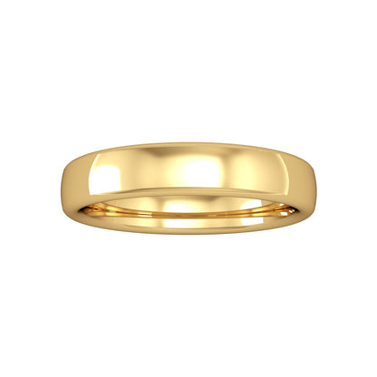 18ct Gold  4mm Bombe Court Wedding Band Commitment Ring - RYNR0224XX