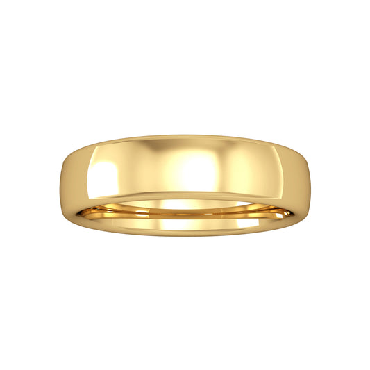 18ct Gold  5mm Bombe Court Wedding Band Commitment Ring - RYNR0225XX