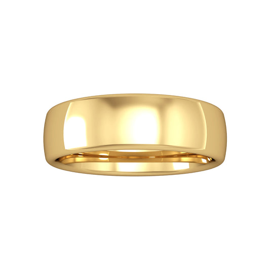 18ct Gold  6mm Bombe Court Wedding Band Commitment Ring - RYNR0226XX