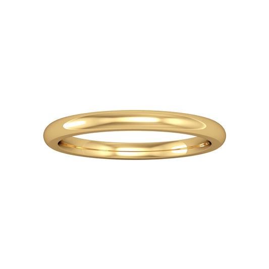 18ct Gold  2mm Court-Shaped Wedding Band Commitment Ring - RYNR0232XX