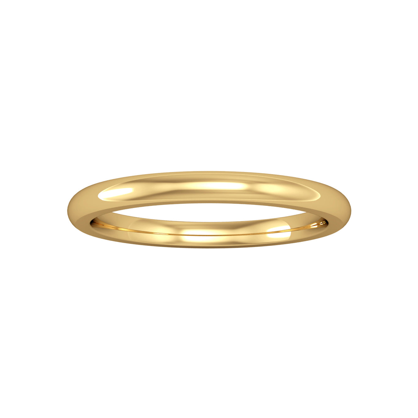 18ct Gold  2mm Court-Shaped Wedding Band Commitment Ring - RYNR0232XX