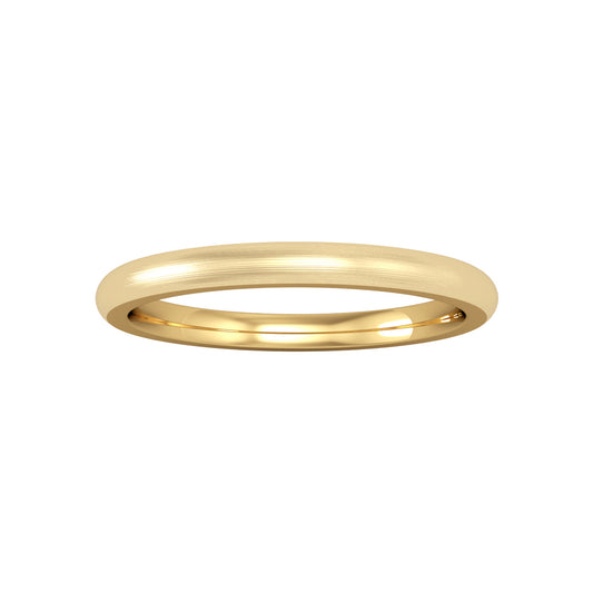 18ct Gold  2mm Court Satin Brushed Wedding Band Ring - RYNR0232XX2