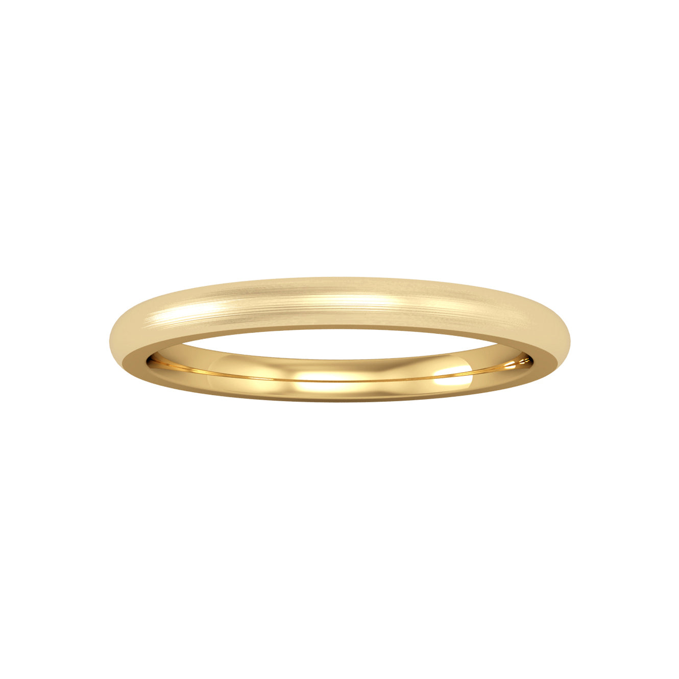 18ct Gold  2mm Court Satin Brushed Wedding Band Ring - RYNR0232XX2