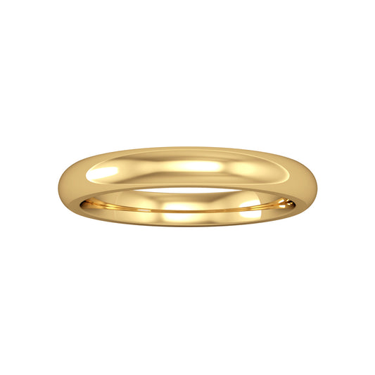18ct Gold  3mm Court-Shaped Wedding Band Commitment Ring - RYNR0233XX