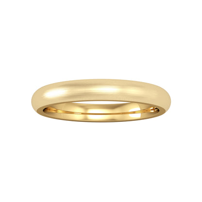 18ct Gold  3mm Court Satin Brushed Wedding Band Ring - RYNR0233XX2