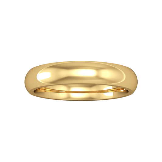 18ct Gold  4mm Court-Shaped Wedding Band Commitment Ring - RYNR0234XX