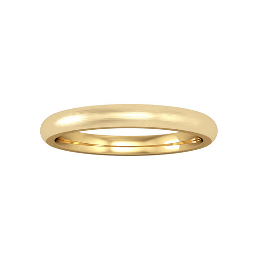 18ct Gold  2.5mm Court Satin Brushed Wedding Band Ring - RYNR023BXX2