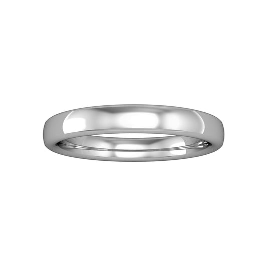 Platinum  3mm Premium Bombe Court Wedding Band Commitment Ring - RPNR0223XX