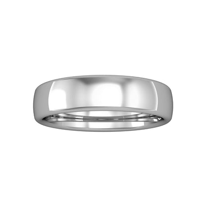 Platinum  5mm Bombe Court Polished Wedding Band Commitment Ring - RPNR0225XX