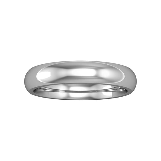 18ct White Gold  4mm Court-Shaped Wedding Band Commitment Ring - RWNR0234XX