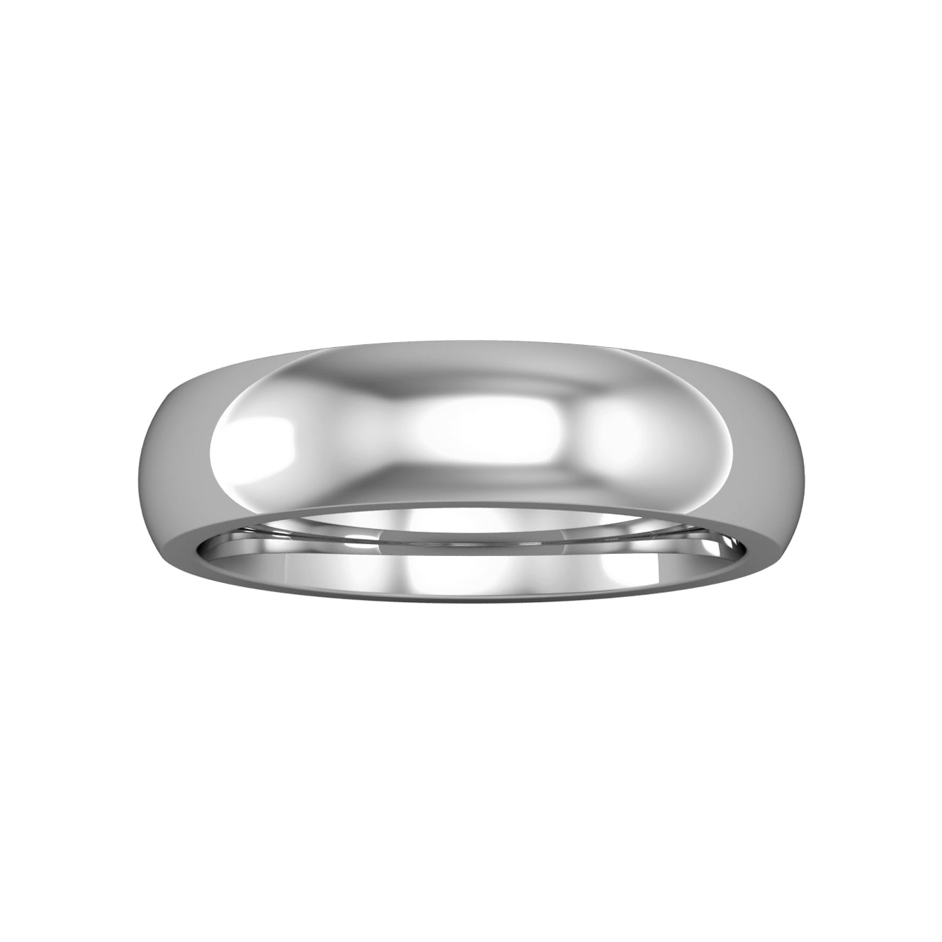 Platinum  5mm Premium Court Polished Wedding Band Commitment Ring - RPNR0235XX