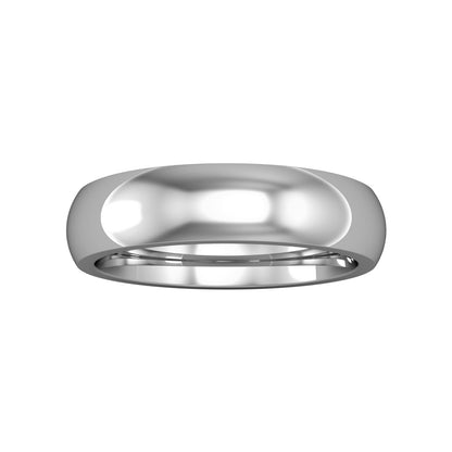 18ct White Gold  5mm Court-Shaped Wedding Band Commitment Ring - RWNR0235XX