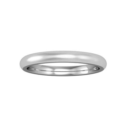 Platinum  950/1000 2.5mm Court Satin Brushed Wedding Band Ring - RPNR023BXX2