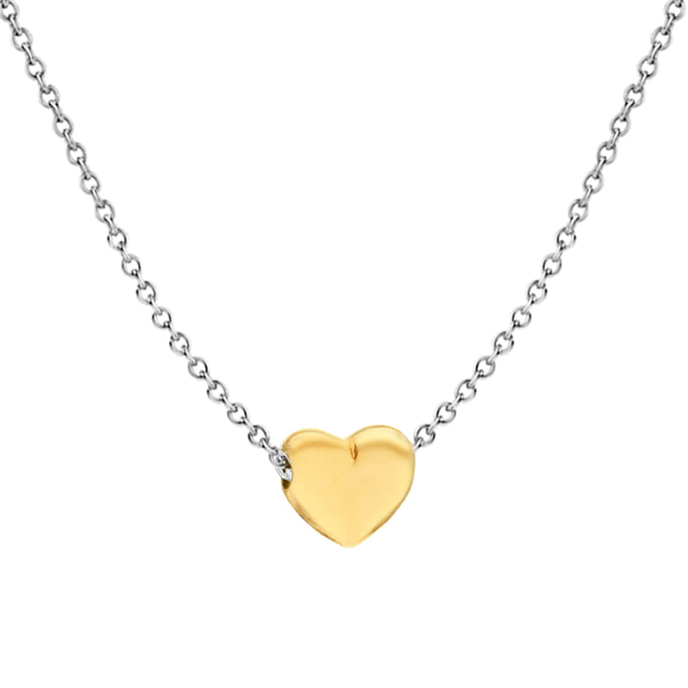 Gold-plated Silver  Pillow Love Heart Charm Necklace 16-18" - 8-19-5204