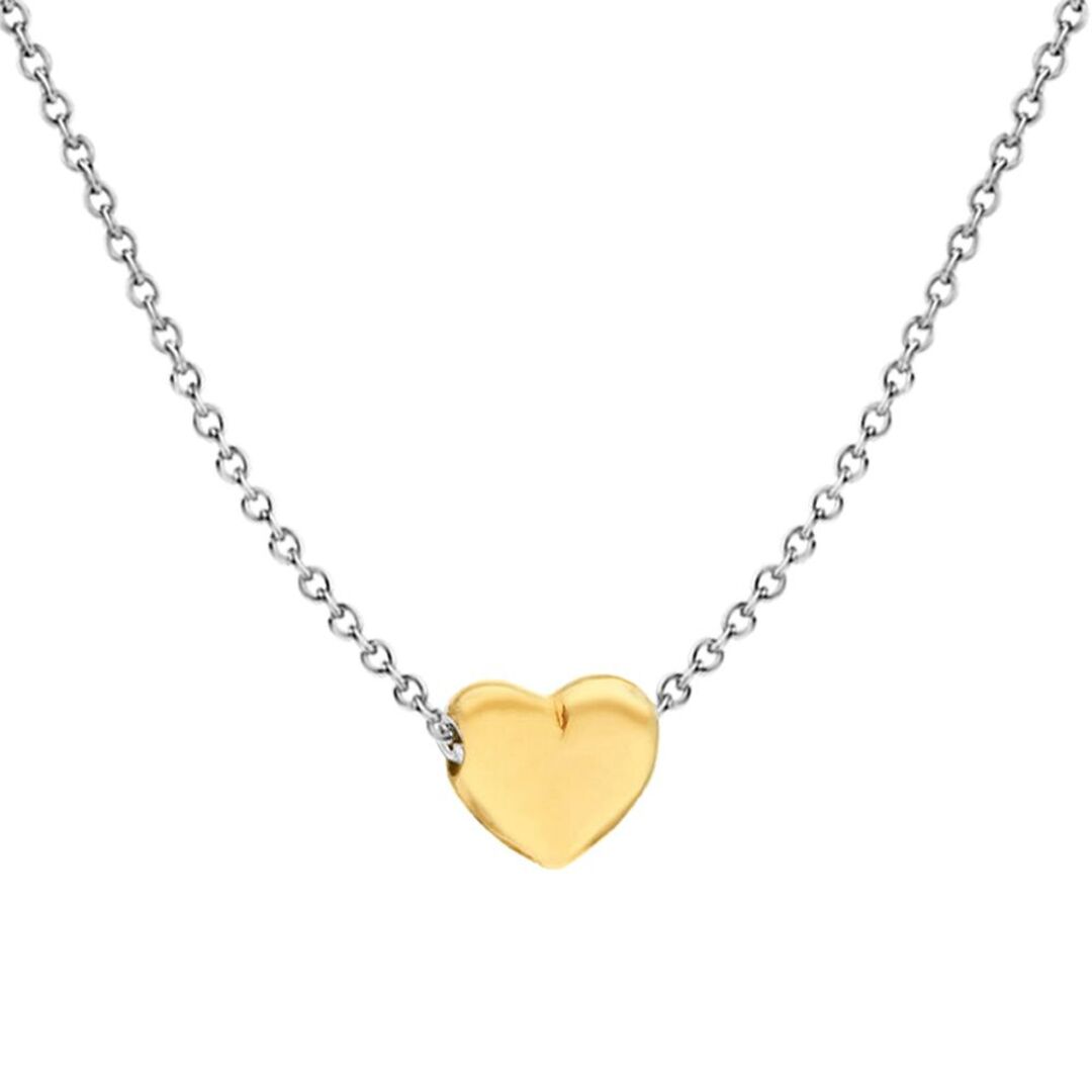 Gold-plated Silver  Pillow Love Heart Charm Necklace 16-18" - 8-19-5204