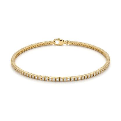 Gold-plated Sterling Silver  1ct Lab Grown Diamond Tennis Bracelet - 8-29-3772