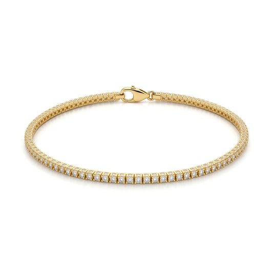 Gold-plated Sterling Silver  1ct Lab Grown Diamond Tennis Bracelet - 8-29-3772