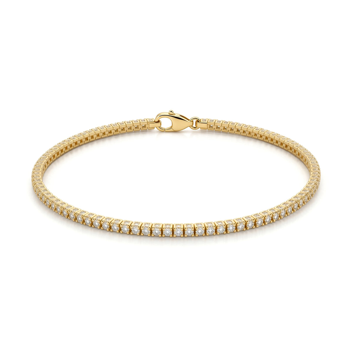 Gold-plated Sterling Silver  1ct Lab Grown Diamond Tennis Bracelet - 8-29-3772