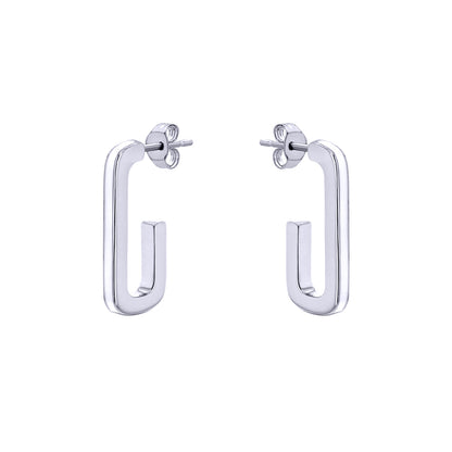 Silver  Enamel Ice Candy J Hook Paperclip 2mm Drop Earrings 20mm - 8-51-3159