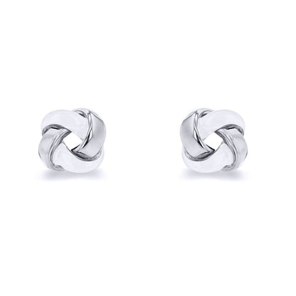 Silver  Enamel Ice Candy Quadruple Love Knot Stud Earrings 8mm - 8-55-9506