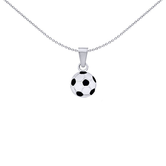 Silver  Enamel Classic Football Soccer Ball Charm Pendant 14mm - 8-62-7393
