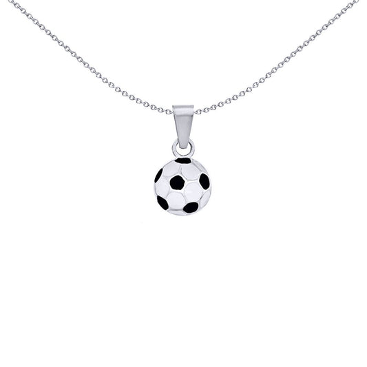 Silver  Enamel Classic Football Soccer Ball Charm Pendant 14mm - 8-62-7393