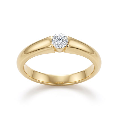 Silver  Lab Grown Diamond Solitaire Engagement Ring 3mm 0.10ct - 8-82-0301