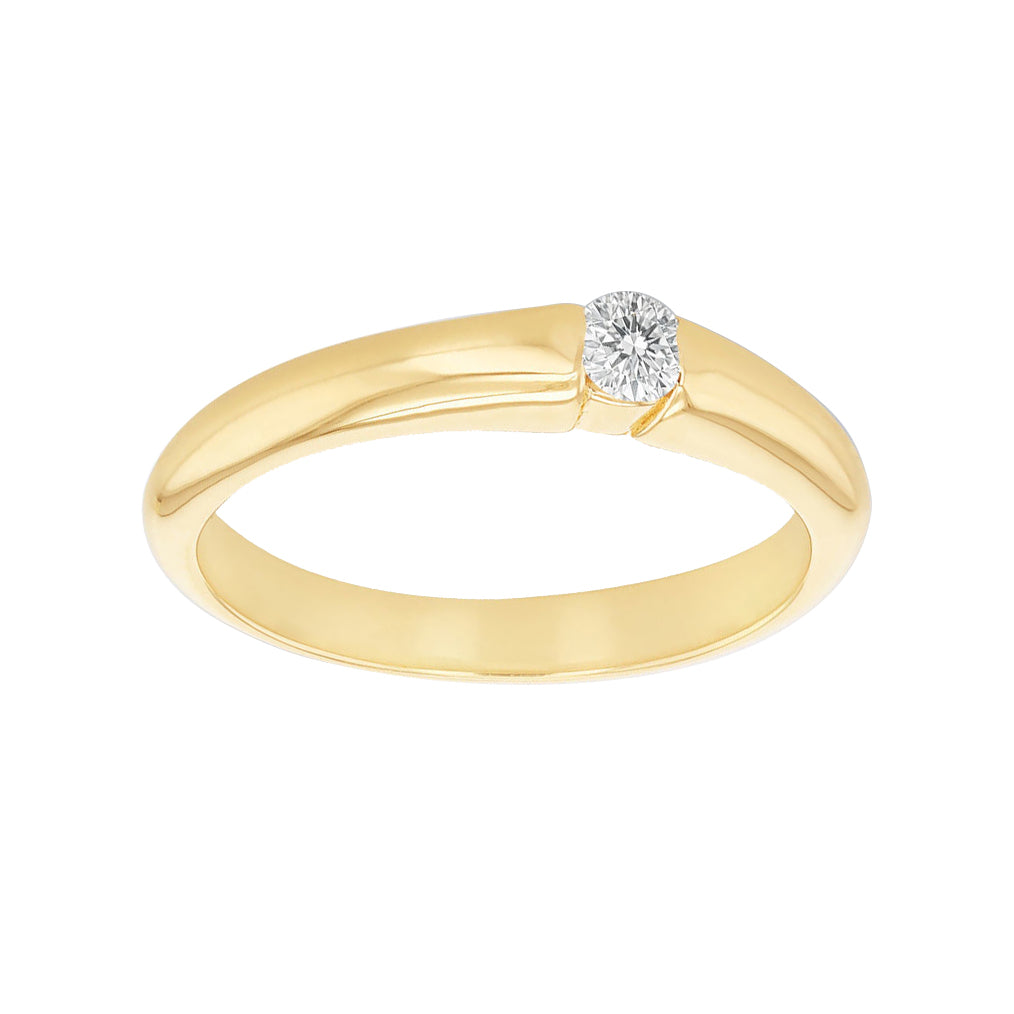 Silver  Lab Grown Diamond Solitaire Engagement Ring 3mm 0.10ct - 8-82-0301