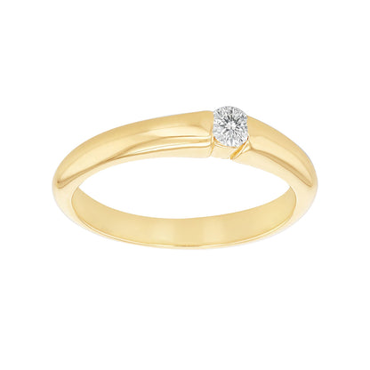 Silver  Lab Grown Diamond Solitaire Engagement Ring 3mm 0.10ct - 8-82-0301