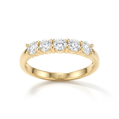 Silver  Lab Grown Diamond 5 Stone Half Eternity Ring 3mm 0.50cts - 8-82-0303