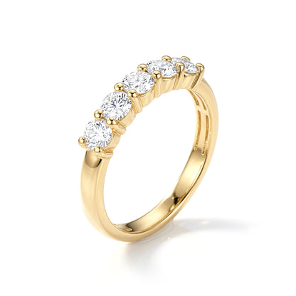 Silver  Lab Grown Diamond 5 Stone Half Eternity Ring 3mm 0.50cts - 8-82-0303