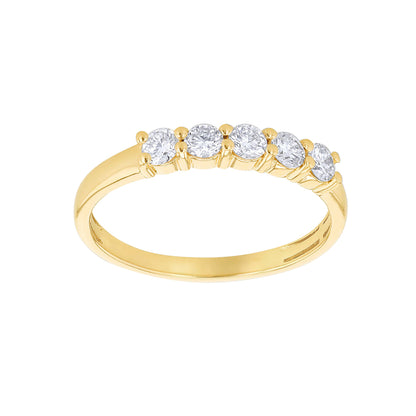 Silver  Lab Grown Diamond 5 Stone Half Eternity Ring 3mm 0.50cts - 8-82-0303