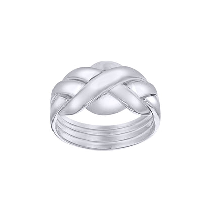Silver  Domed 4 Piece Puzzle Ring - 8-83-3910