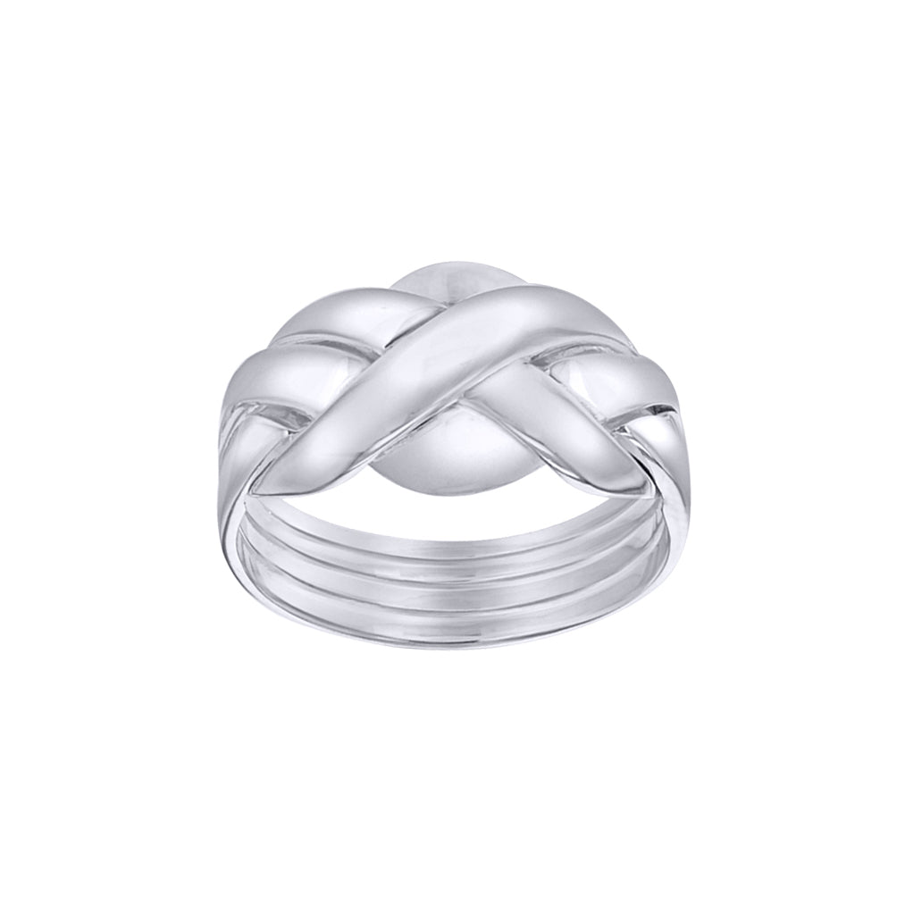 Silver  Domed 4 Piece Puzzle Ring - 8-83-3910