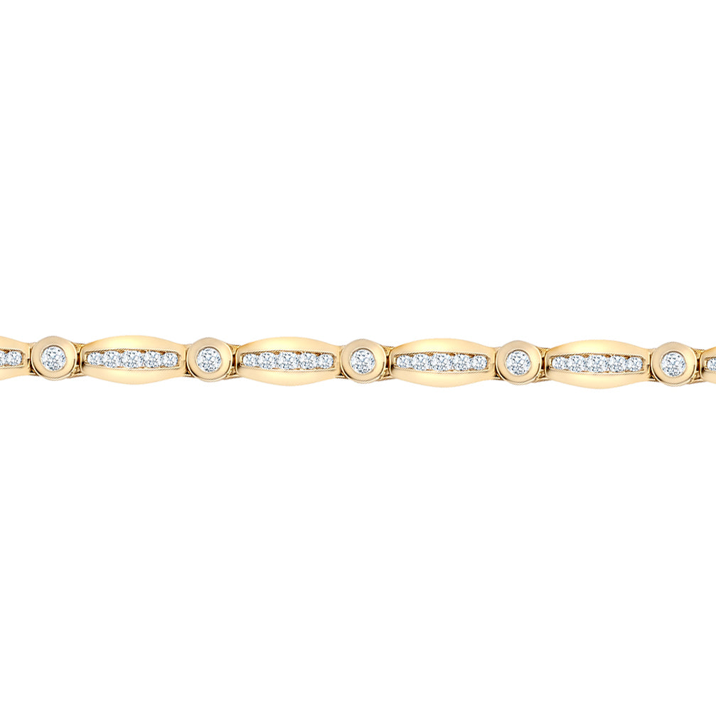 9ct Gold  2ct Diamond Fancy Tennis Bracelet 4.7mm - 9B008