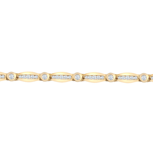 9ct Gold  2ct Diamond Fancy Tennis Bracelet 4.7mm - 9B008