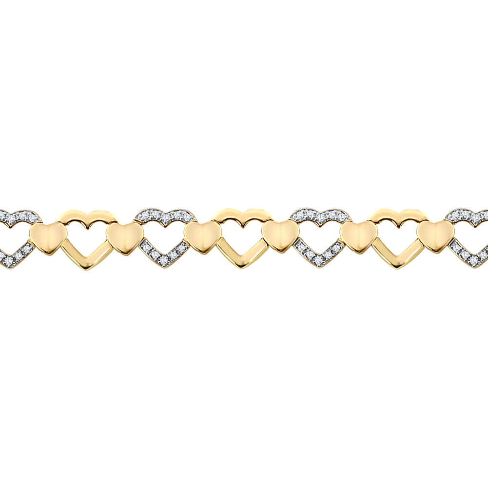 9ct Gold  0.42ct Diamond Fancy Tennis Bracelet 9mm - 9B017