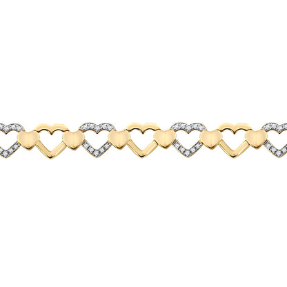 9ct Gold  0.42ct Diamond Fancy Tennis Bracelet 9mm - 9B017