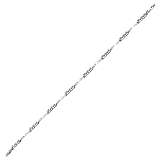 9ct White Gold  0.52ct Diamond Fancy Tennis Bracelet - 9B021