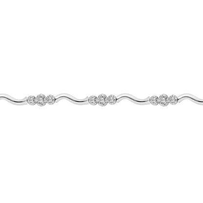 9ct White Gold  0.52ct Diamond Fancy Tennis Bracelet - 9B021