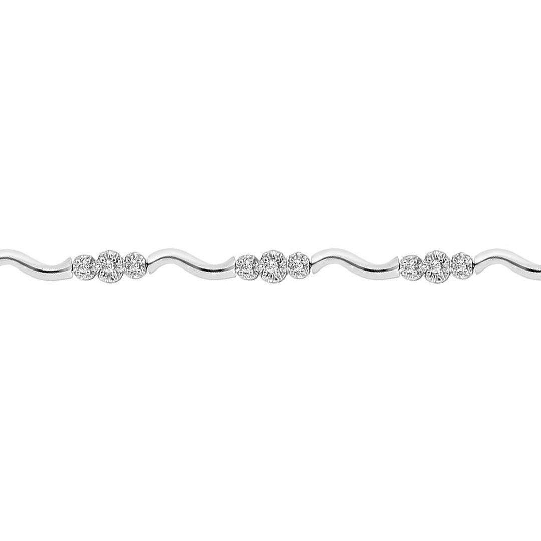9ct White Gold  0.52ct Diamond Fancy Tennis Bracelet - 9B021