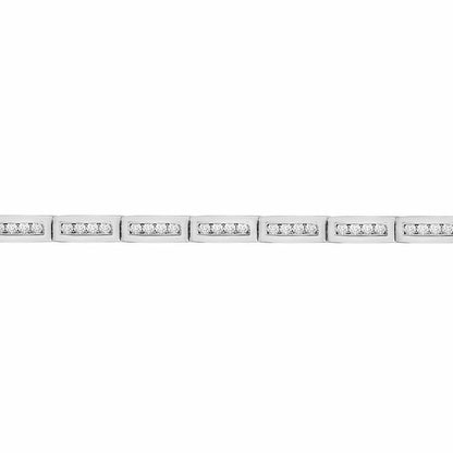 9ct White Gold  2ct Diamond Train Carriage Line Bracelet 4.5mm - 9B030